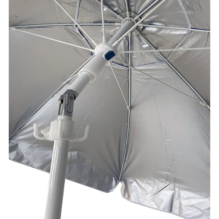 Velco Campus 2m Blue Garden/Patio/Beach Umbrella with Silver Inner Coating - Metal