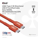 Καλώδιο USB Club3D Usb-C To Usb-C 3M/M/M Cac-1513