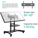 Βάση Τηλεόρασης Onkron Mobile Stand 50-83" Black Ts1380-B