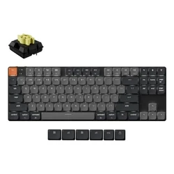 Πληκτρολόγιο KEYCHRON K1X-A4 ενσύρματο/ασύρματο USB + Bluetooth 80% χαμηλού προφίλ, Γκρι, Λευκό οπίσθιο φωτισμό