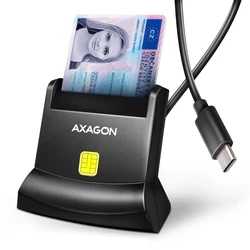 Βάση αναγνώστη καρτών Smartcard/ID USB-C 1.2M CRE-SM4NC AXAGON