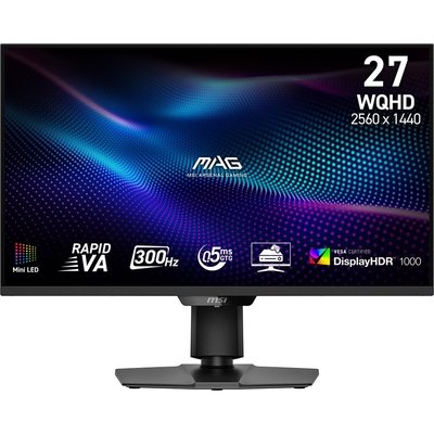 Product Monitor 27" MSI Mag 274Qpf X30Mv / Gaming / Frameless / VA / 2560X1440 / 300Hz / Black base image