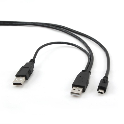 Product Καλώδιο USB Gembird Dual Am-Mini 0.9M/Black Ccp-USB22-Am5P-3 base image