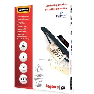 Product Ζελατίνες Πλαστικοποίησης Fellowes Pouch Imagelast/A5 125 100Pcs 5307302 base image