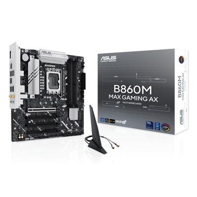 Product Motherboard Asus Intel B860 Express / Lga1851 / Micro-Atx / DDR5 / Slots 4 / B860Mmaxgamingax base image