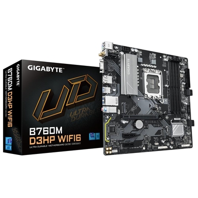 Product Motherboard Gigabyte / Intel B760 Express / Lga1700 / Micro-Atx / DDR5 / B760Md3Hpwifi61.0 base image