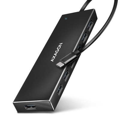 Product USB Hub Axagon I/O Usb-C 7Port Flat/0.3M Hue-F7C base image