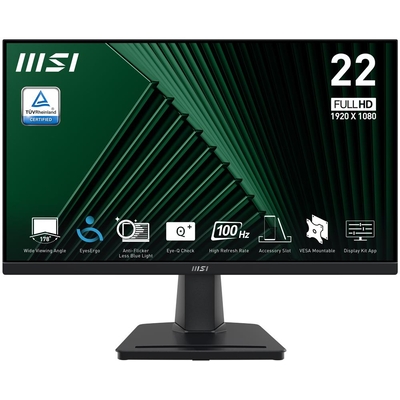 Product Monitor 21.45" MSI Pro Mp225V / Business / Va / 1920X1080 / 16:9 / Black base image