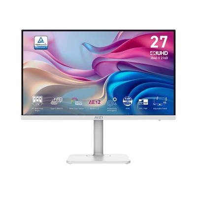 Product Monitor 27" MSI Modern Md272Uphw / Business/4K / IPS / 3840X2160 / 60Hz / 4 Ms / Speakers / White base image