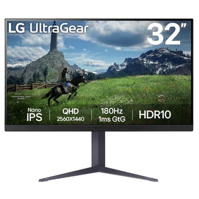 Product Monitor 31.5" LG IPS 2560X1440 16:9 180Hz Pivot Black 32Gs85Q-B base image
