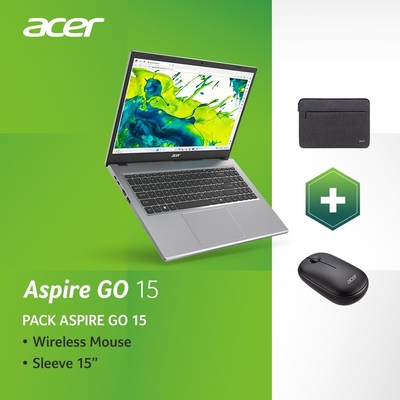 Product Laptop Acer Aspire 15.6" Go 15 / Ag15-42P-R0Qu / Ryzen 5 / 5625U / 16GB / SSD 512Gb / AMD Graphics / Win11Home / Pure Silver (Nx.J7Wel.002) base image