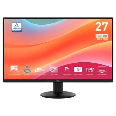 Product Monitor 27" MSI Pro Mp272L / Business Ips / 1920X1080 / 100Hz / Black base image