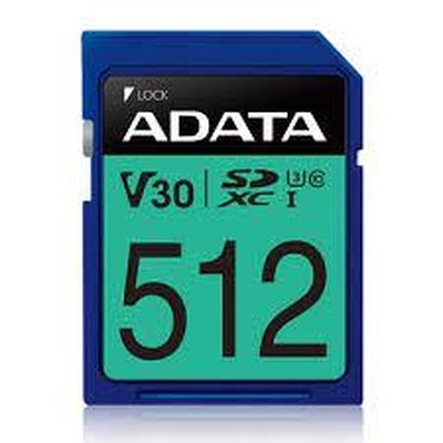 Product Κάρτα Μνήμης Sdxc 512GB Adata V30/Asdx512Gui3V30S-R base image