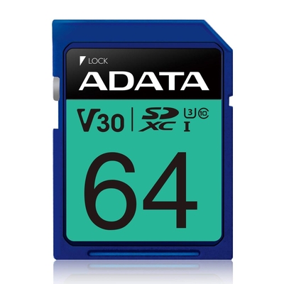 Product Κάρτα Μνήμης Sdxc 64GB Adata V30/Asdx64Gui3V30S-R base image