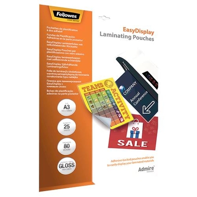 Product Ζελατίνες Πλαστικοποίησης Fellowes Adhesive/A3 80 25Pcs 5601803 base image