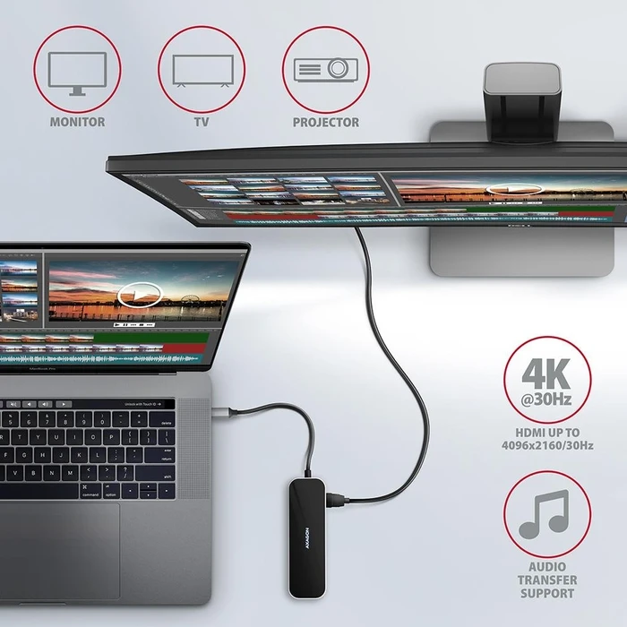 USB Hub Axagon I O Hub Usb-C 6In1 0.2M Hmc-6Gl