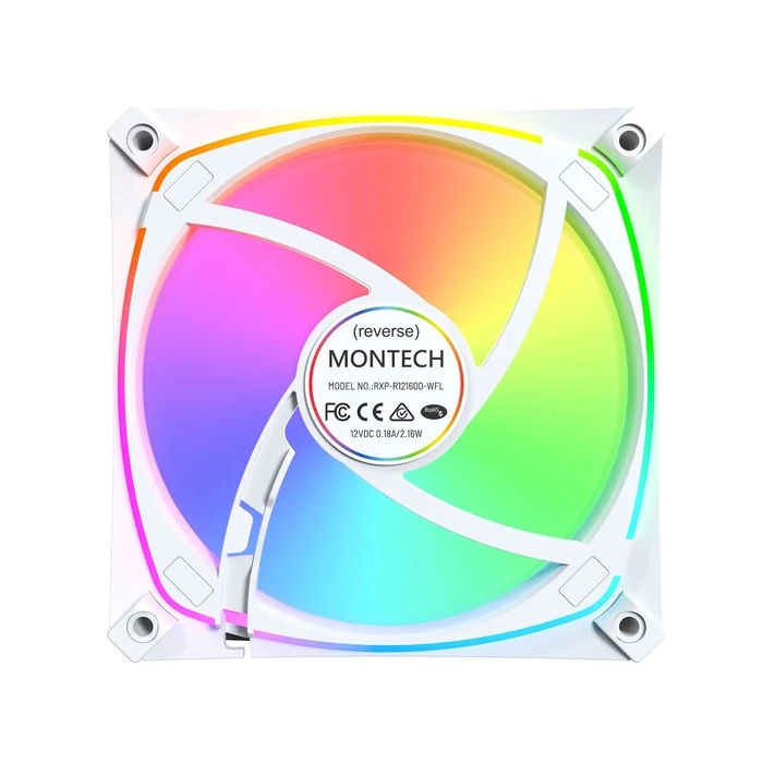Case Fan 12cm Montech Rx120 Pro White 3 In 1 Montech