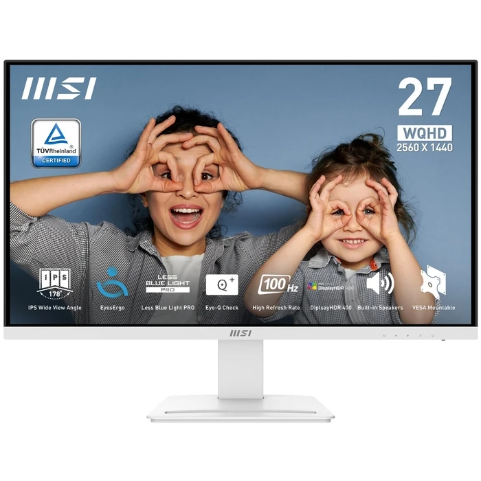 Monitor 27" MSI Pro Mp273Qw E2 / Business / 2560X1440 / 100Hz / Speakers / White