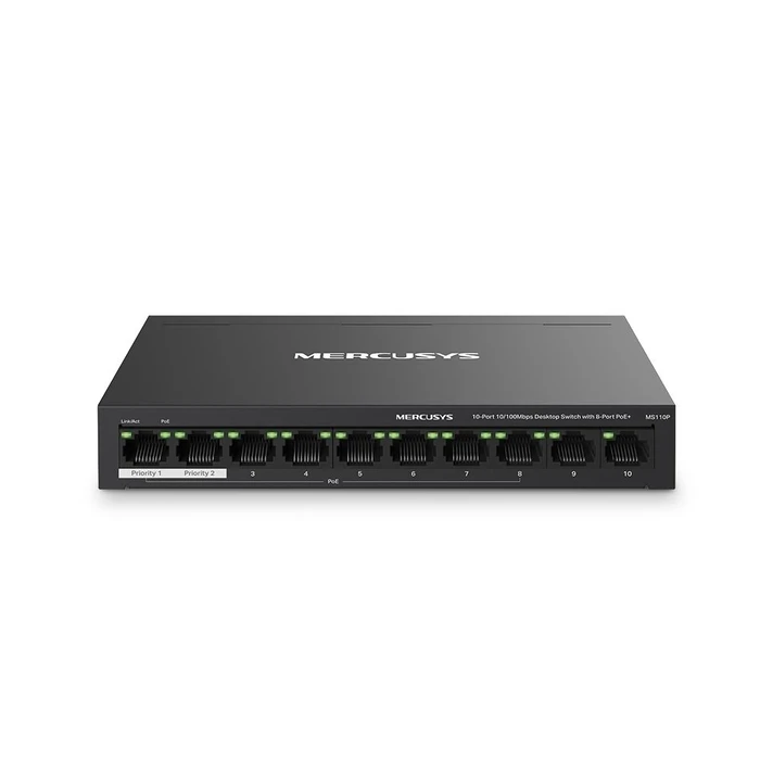Network Switch Mercusys Ms110P 10X10Base-T 100Base-Tx Poe+ Ports 8 Ms110P