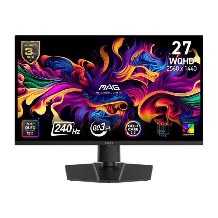 Monitor 26.5" MSI Mag 273Qp QD-OLED X24 / Gaming / QD-OLED / 2560X1440 / 240Hz / Black-OLEDx24