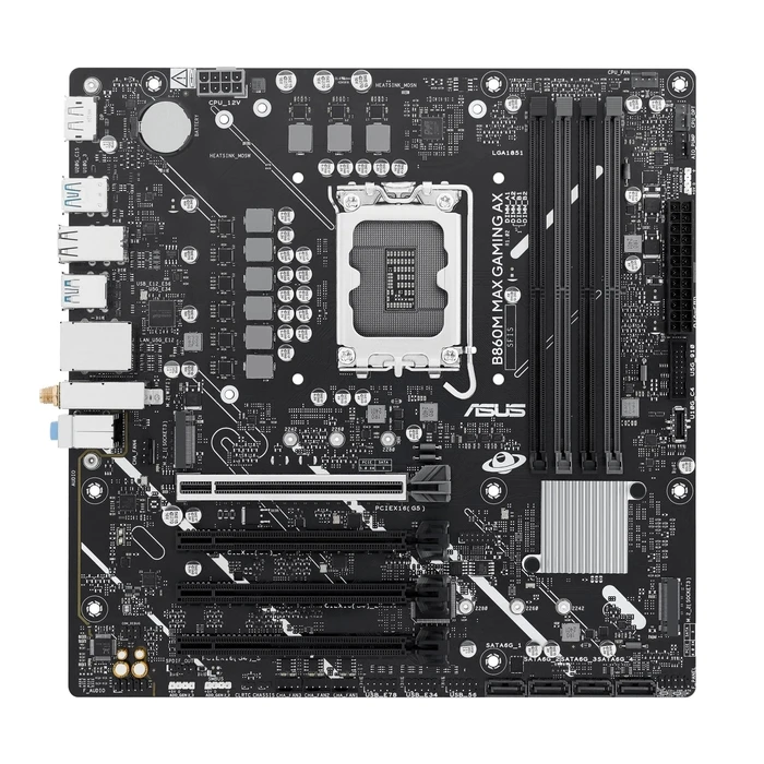 Motherboard Asus Intel B860 Express / Lga1851 / Micro-Atx / DDR5 / Slots 4 / B860Mmaxgamingax
