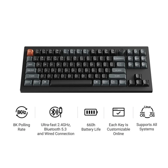 Gaming Πληκτρολόγιο Keychron Wrl V3 Ultra Black V3U-D3
