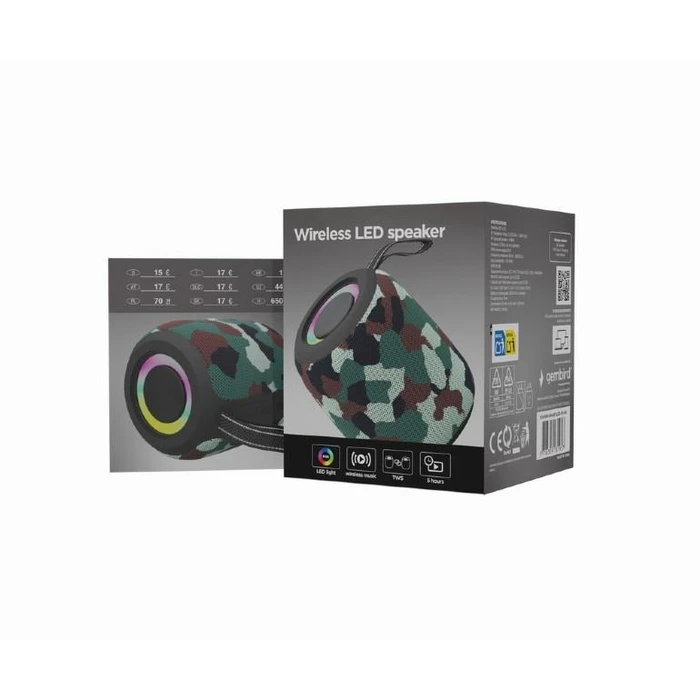 Φορητό Ηχείο Bluetooth Gembird Camouflage / Wireless / Spk-Bt-Led-05-Cm