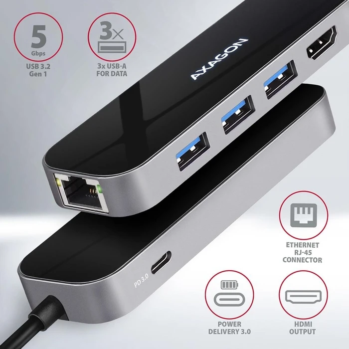 USB Hub Axagon I O Hub Usb-C 6In1 0.2M Hmc-6Gl