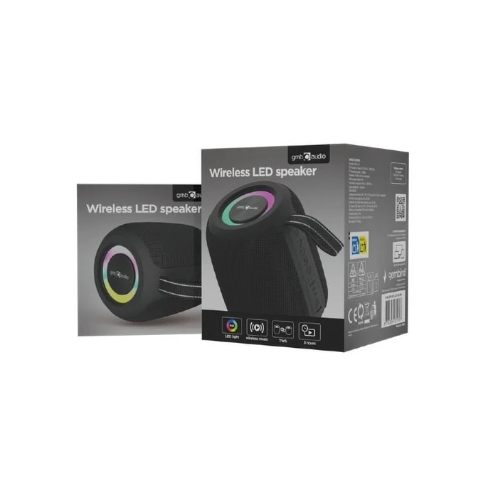 Φορητό Ηχείο Bluetooth Gembird Black / Wireless / Spk-Bt-Led-05-Bk