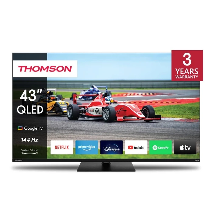 Τηλεόραση Thomson 43" 4K/Smart Qled 3840X2160 Google Tv Black 43Qg7C14