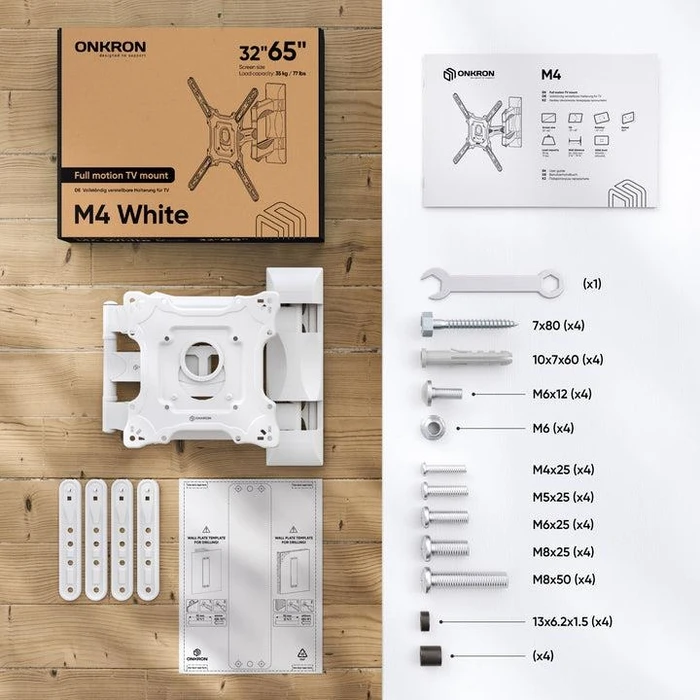 Βάση Τηλεόρασης Onkron Wall Mount 32-65" White M4-W