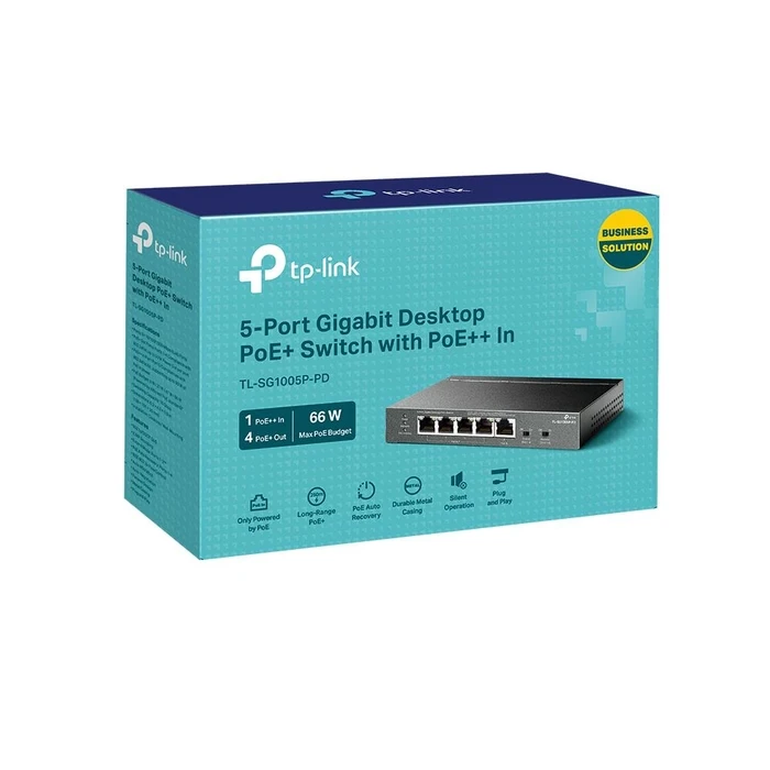Network Switch TP-Link Tl-Sg1005P-Pd 5X10Base-T Poe+ Ports 5 Tl-Sg1005P-Pd