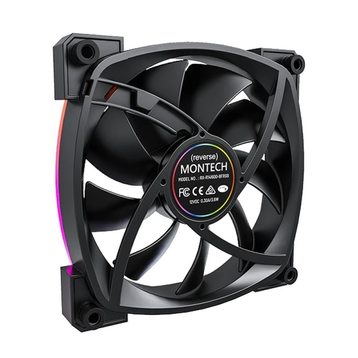 Case Fan 14cm Montech Rx140 Pwm Black Montech