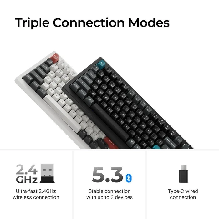 Gaming Πληκτρολόγιο Keychron Wrl Q1 Ultra Black Q1U-M3