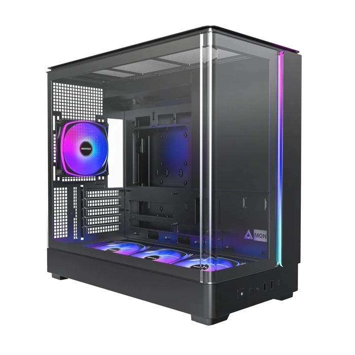 Montech King 15 Pro Gaming Mini Tower Κουτί Υπολογιστή με Πλαϊνό Παράθυρο Μαύρο