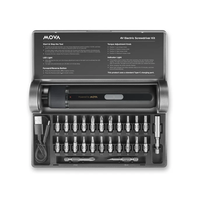 Κατσαβίδι Μπαταρίας Mova Electric 4V 8N Msd008