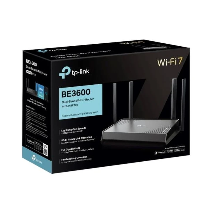 Router TP-Link 3600 Mbps / Wi-Fi 7 / 4X10/100/1000M / 1X10/100/1000M / Number Of Antennas 4