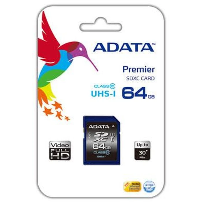 Κάρτα Μνήμης Sdxc 64GB Adata Class10 Asdx64Guicl10-R