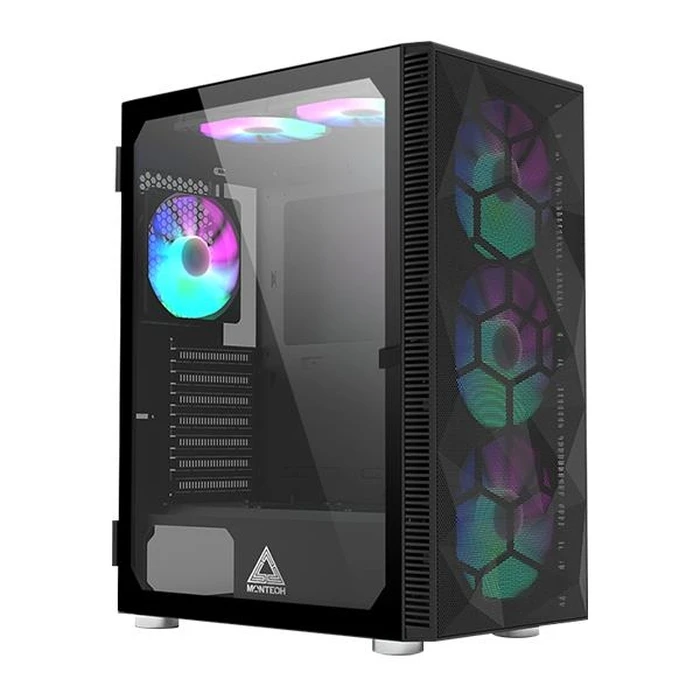 Montech X3 Mesh Gaming Midi Tower Κουτί Υπολογιστή Μαύρο με Πλαϊνό Παράθυρο & RGB