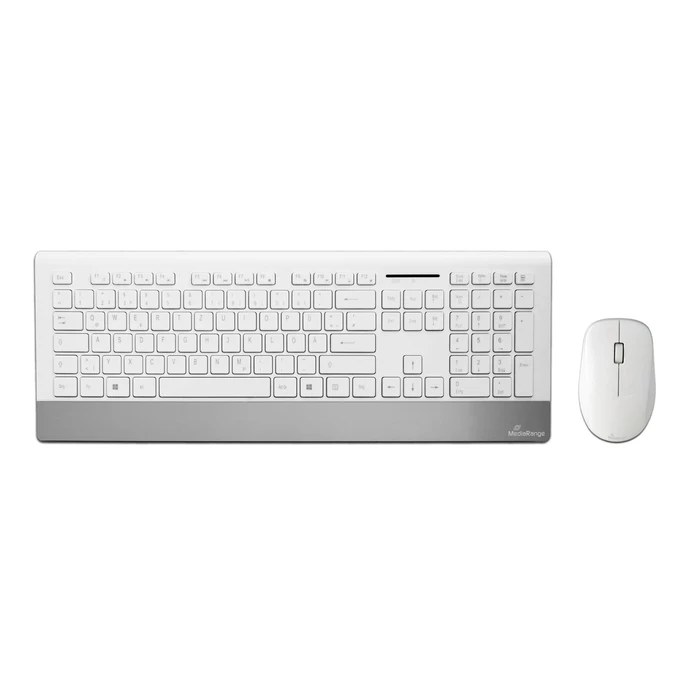 Mediarange Wireless Keyboard + Mouse Set MROS106 White/Silver