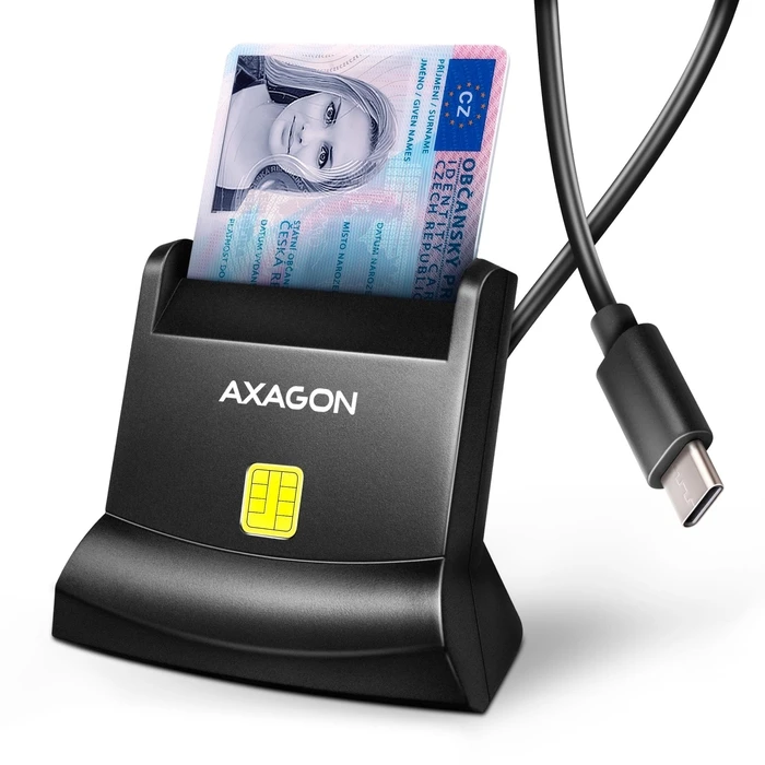 AXAGON CRE-SM4NC Card Reader Stand Smartcard/ID USB-C 1.2 m
