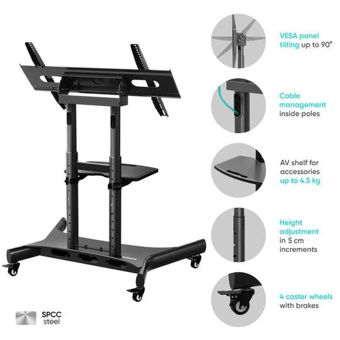 Βάση Τηλεόρασης Onkron Mobile Stand 50-83" Black Ts1380-B