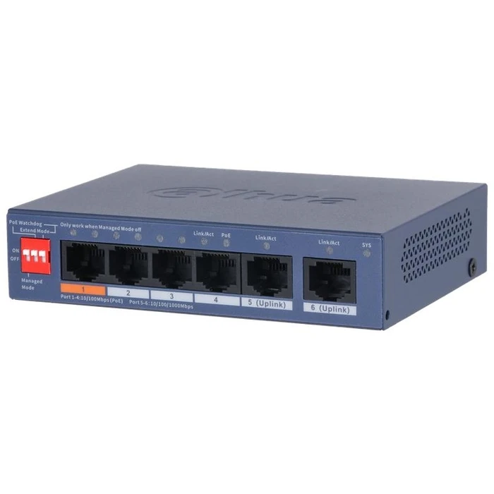 Network Switch Dahua Dh-Cs4006-4Et2Gt-60 Layer L2 2Xrj-45 Ports Rj-45 60W Cs4006-4Et2Gt-60