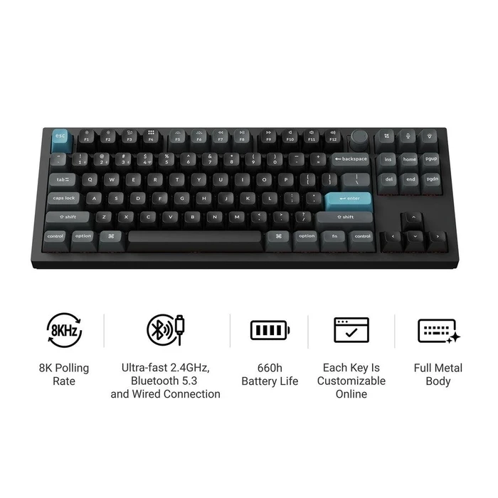 Gaming Πληκτρολόγιο Keychron Wrl Q3 Ultra Black Q3U-M3