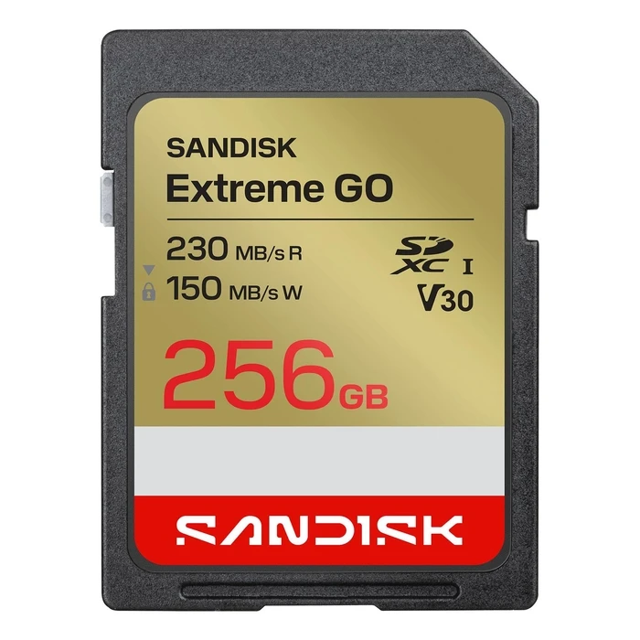 SanDisk Extreme GO SDXC 256GB UHS-I U3 V30 Memory Card — 230MB/s Read, 150MB/s Write