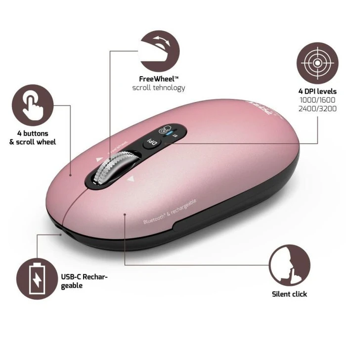 Ασύρματο Ποντίκι Port Designs Bluetooth Optical Pure Mac Pink 910503