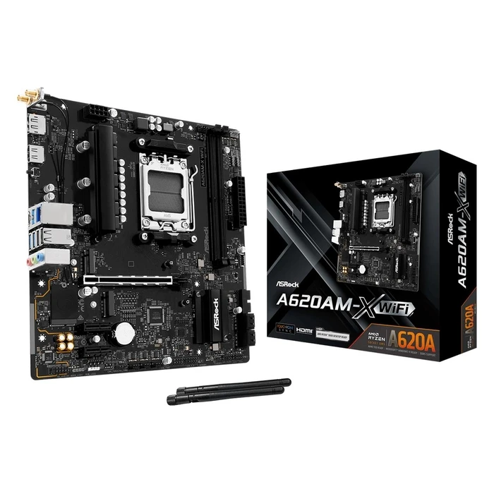 Motherboard ASRock / Amd A620 / Sam5 / Micro-Atx / DDR5 / Slots 2 / A620Am-Xwifi