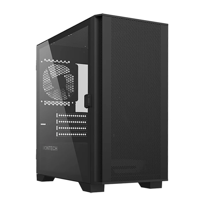 Montech Air 100 Lite Gaming Mini Tower PC Case Black with Side Window