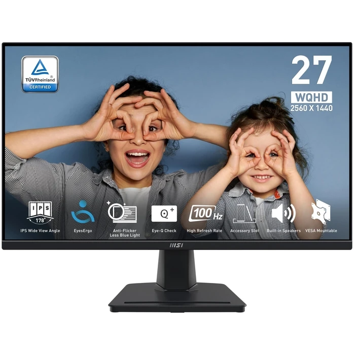 Monitor 27" MSI Pro Mp275Q / IPS / 2560X1440 / 100Hz / Speakers / Black / Promp275Q