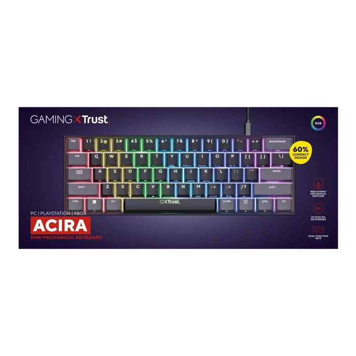 Gaming Πληκτρολόγιο Trust Usb Gxt867/Acira Mini 24882